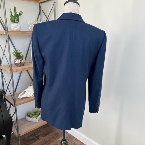 Pendleton Blazer Vintage Classic Virgin Wool Dress Jacket Navy Blue 8 - Picture 6 of 17